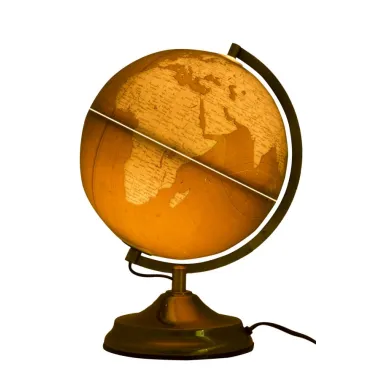 GLOBUS BRĄZOWY Z OŚWIETLENIEM 25X38 cm